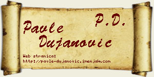 Pavle Dujanović vizit kartica